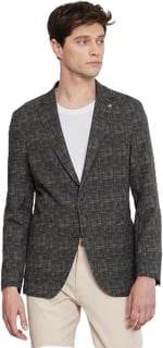 ALTINYILDIZ CLASSICS Erkek Haki Slim Fit Dar Kesim Mono Yaka Kazayağı Desenli Blazer Ceket