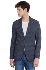 ALTINYILDIZ CLASSICS Erkek Lacivert Slim Fit Dar Kesim Mono Yaka Kazayağı Desenli Blazer Ceket, Lacivert, 46-6 Drop