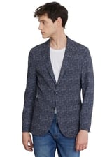 ALTINYILDIZ CLASSICS Erkek Lacivert Slim Fit Dar Kesim Mono Yaka Kazayağı Desenli Blazer Ceket, Lacivert, 46-6 Drop