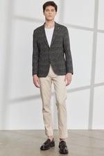 ALTINYILDIZ CLASSICS Slim Fit Dar Kesim Mono Yaka Kazayağı Desenli Ceket