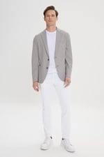ALTINYILDIZ CLASSICS Slim Fit Dar Kesim Mono Yaka Desenli Blazer Ceket