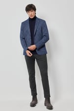 ALTINYILDIZ CLASSICS Slim Fit Dar Kesim Mono Yaka Takipli Kareli Ceket