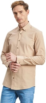 ALTINYILDIZ CLASSICS Slim Fit Dar Kesim Düğmeli Yaka%100 Pamuk Desenli Gömlek