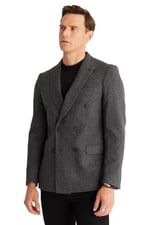 ALTINYILDIZ CLASSICS Slim Fit Dar Kesim Kırlangıç Yaka Yünlü Ceket