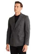 ALTINYILDIZ CLASSICS Slim Fit Dar Kesim Kırlangıç Yaka Yünlü Ceket