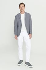 ALTINYILDIZ CLASSICS Slim Fit Dar Kesim Mono Yaka Desenli Blazer Ceket