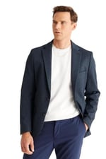 ALTINYILDIZ CLASSICS Slim Fit Dar Kesim Mono Yaka Diagonal Desenli Ceket