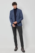 ALTINYILDIZ CLASSICS Slim Fit Dar Kesim Mono Yaka Takipli Kareli Ceket