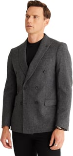 ALTINYILDIZ CLASSICS Slim Fit Dar Kesim Kırlangıç Yaka Yünlü Ceket