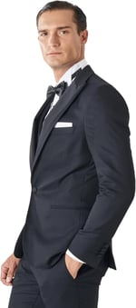 ALTINYILDIZ CLASSICS Slim Fit Dar Kesim Kırlangıç Yaka Desenli Yelekli Smokin Takım