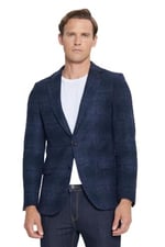 ALTINYILDIZ CLASSICS Slim Fit Dar Kesim Mono Yaka Yünlü Ceket