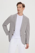 ALTINYILDIZ CLASSICS Slim Fit Dar Kesim Mono Yaka Desenli Blazer Ceket