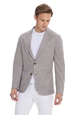 ALTINYILDIZ CLASSICS Slim Fit Dar Kesim Mono Yaka Desenli Blazer Ceket