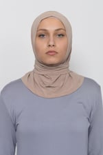Altobeh Çıtçıtlı Hazır Eşarp Hijap Koyu Bej, Standart, A51-36, Koyu Bej, Kadın