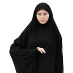 Altobeh Kadın Tesettür Medine İpeği Çarşaf Takımı Peçeli Sufle ve Etek, Siyah, S-M