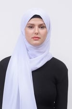 Altobeh Pileli Çapraz Tela Bantlı Pratik Tesettür Şifon Şal