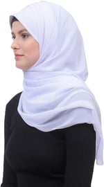 Altobeh Pileli Çapraz Tela Bantlı Pratik Tesettür Şifon Şal