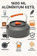 Alüminyum 1600 ml Kulplu Kamp Çaydanlığı Hızlı Su Isıtma Demlik Demliği cin939