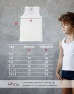 ALYA UNDERWEAR Erkek Çocuk, Pamuklu Ribana Kumaş Atlet, Oval Yaka 3'lü Paket