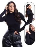Alya UNDERWEAR, Kaşkorse, Balıkçı Yaka Tam Boğazlı Body Sweatshirt