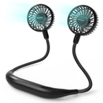 Amacool 2600mAh Pille Çalışan Boyun Fanı, Boyun Bantlı ve 6 Hızlı Taşınabilir USB Fan Ev Ofis Seyahat Dış Mekan Sporları için (Siyah)