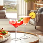 Amazing Abby - Vesper - 10 oz Plastik Martini Bardakları (4'lü Set), Plastik Kokteyl Bardakları, Yeniden Kullanılabilir, BPA İçermez, Kırılmaz, Bulaşık Makinesinde Yıkanabilir, Havuz Kenarı, Açık