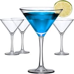 Amazing Abby - Vesper - 10 oz Plastik Martini Bardakları (4'lü Set), Plastik Kokteyl Bardakları, Yeniden Kullanılabilir, BPA İçermez, Kırılmaz, Bulaşık Makinesinde Yıkanabilir, Havuz Kenarı, Açık