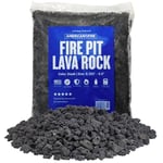 American Fire Glass Lava Kayası, Gözenekli Doğal, 6-13 mm Kalınlık, 4.5 kg, Siyah