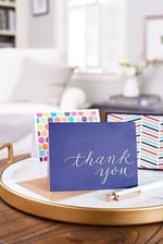 American Greetings Teşekkür kartları, deniz mavisi kahverengi güç zarfları ile (50 adet)