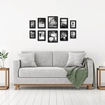 Americanflat 10 Parça Siyah Resim Çerçevesi Seti | 8x10, 5x7 ve 4x6 Boyutlarını içerir. Kırılmaya Dayanıklı Cam. Asma Donanımı Dahildir!