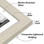 Americanflat 11x11 Resim Çerçevesi Açık Ahşapta - 8x8 Mat ve 11x11 Ekranlar Matsız - Kırılmaz Camlı Kompozit Ahşap - Duvar için Yatay ve Dikey Biçimler