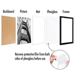 Americanflat 12x18 Resim Çerçevesi Seti 5 inç Siyah - 11x17 Mat veya 12x18 Çerçeve Mat ile birlikte kullanın - Resim Çerçeveleri Kolaj Duvar Dekoru Pleksiglas Kapaklı - Galeri Duvar Çerçevesi Seti
