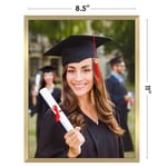 Americanflat 8,5 x 11 Altın Resim Çerçevesi - Kırılmaya Dayanıklı Camlı İnce Kenarlıklı Fotoğraf Çerçevesi - Duvar ve Masa Üstü için Yatay ve Dikey Formatlar