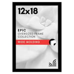 Americanflat Cilalı Pleksiglas ile 12x18 Poster Çerçevesi - Epik Koleksiyon - Ahşap Galeri Duvar Çerçeveleri - Duvar Ekranı için Fotoğraf Çerçevesi - Siyah