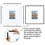 Americanflat Cilalı Pleksiglaslı 16x16 Yüzer Resim Çerçevesi - Mat ile 5x7 Çerçeve veya 16x16 Mat Olmayan Çerçeve olarak kullanın - Fusion Flo - Seçenekler: 1 Paket, 1 adet, 2 adet, 2'li Paket, Modern