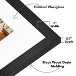 Americanflat Cilalı Pleksiglaslı 16x24 Poster Çerçevesi - Mat ile 12x18 Çerçeve veya 16x24 Mat Olmayan Çerçeve olarak kullanın - Hudson Koleksiyonu - Duvar Ekranı için Geniş Resim Çerçevesi - Siyah