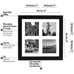 Americanflat Kırılmaya Dayanıklı Camlı 4x4 Resim Çerçevesi Kolajı - Dört 4x4 Fotoğrafa Uyar veya Bir 10x10 Resim Çerçevesi Olarak Kullanılır - İmza Koleksiyonu - Duvar Ekranı için Kolaj Çerçeveleri