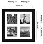 Americanflat Kırılmaya Dayanıklı Camlı 4x4 Resim Çerçevesi Kolajı - Dört 4x4 Fotoğrafa Uyar veya Bir 10x10 Resim Çerçevesi Olarak Kullanılır - İmza Koleksiyonu - Duvar Ekranı için Kolaj Çerçeveleri