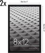 Americanflat Resim çerçevesi, 20,3 x 30,5 cm, kırılmaz camlı, duvar ve masa plakası için yatay ve dikey formatlar (2 adet) - Seçenekler: 4x4, 4x6, 5x5, 8x12, 2'li Paket