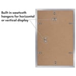 Americanflat Resim çerçevesi seti, 28,9 x 43,2 cm, gümüş renkli, 22,9 x 38,1 cm resim çerçevesi olarak kullanılabilir, paspartulu veya 28,9 x 43,2 cm, paspartusuz, resim çerçevesi kolajı, duvar