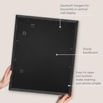 Americanflat Siyah 26x32 cm Resim Çerçevesi - 22x28 cm Mat ile veya 26x32 cm Çerçeve Mat Olmadan Kullanım - Hudson Koleksiyonu - Cilalı Pleksiglas Ahşap Fotoğraf Çerçevesi