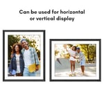 Americanflat Siyah 26x32 cm Resim Çerçevesi - 22x28 cm Mat ile veya 26x32 cm Çerçeve Mat Olmadan Kullanım - Hudson Koleksiyonu - Cilalı Pleksiglas Ahşap Fotoğraf Çerçevesi