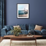 Americanflat Siyah 26x32 cm Resim Çerçevesi - 22x28 cm Mat ile veya 26x32 cm Çerçeve Mat Olmadan Kullanım - Hudson Koleksiyonu - Cilalı Pleksiglas Ahşap Fotoğraf Çerçevesi