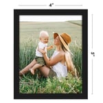 Americanflat Siyah 4x5 Resim Çerçevesi - Kırılmaya Dayanıklı Camlı İnce Kenarlıklı Fotoğraf Çerçevesi, Asma Donanımı ve Duvar veya - Seçenekler: 4x5, 10x14, 10x20, 16x22, 17x21, 18x20, 21x28, 25x25...