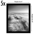 Americanflat Siyah 8x10 Resim Çerçevesi - 5'li Fotoğraf Çerçevesi Seti - Parlak pleksiglaslı Duvar ve Masa Üstü için Yatay veya Dikey Ekran için Testere Dişi Asma Donanımı ve Şövale Dahil