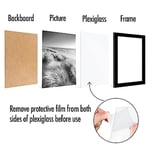 Americanflat Siyah 8x10 Resim Çerçevesi - 5'li Fotoğraf Çerçevesi Seti - Parlak pleksiglaslı Duvar ve Masa Üstü için Yatay veya Dikey Ekran için Testere Dişi Asma Donanımı ve Şövale Dahil