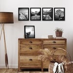 Americanflat Siyah 8x10 Resim Çerçevesi - 5'li Fotoğraf Çerçevesi Seti - Parlak pleksiglaslı Duvar ve Masa Üstü için Yatay veya Dikey Ekran için Testere Dişi Asma Donanımı ve Şövale Dahil