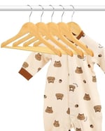 AMKUFO Bebek askıları 10 paket çocuk askıları, 12.75 inç ahşap bebek askıları-için-çocuklar, pantolon Bar ve omuz çentikleri ile ahşap çocuk askıları, doğal elbise askıları katı ve dayanıklı