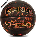 AND1 Chaos Basketbol: Resmi Yönetmelik Boyut 7 (74,9 cm) Kauçuk Basketbol Topu - Derin Kanal-BAU-Streetball, İç ve Dış Mekan Basketbol Oyunları için üretilmiştir