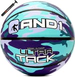 AND1 Ultra Grip Basketbol: Resmi Düzenleme Boyutu 7 (74,9 cm) Kauçuk Basketbol - Derin Kanallı İnşaat Sokak Topu, İç Mekan Dış Mekan Basketbol Oyunları İçin Üretilmiştir